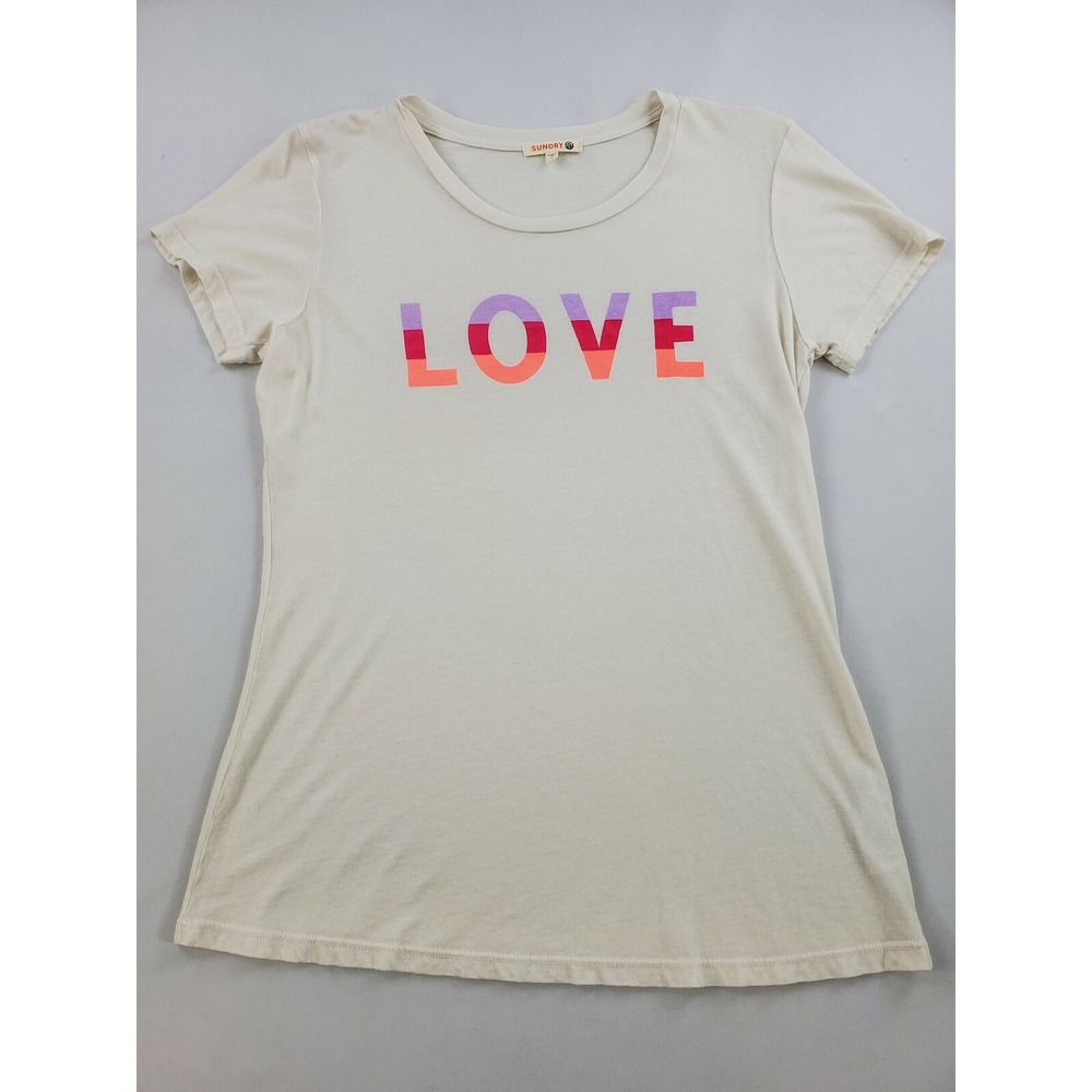 Sundry women tee t-shirt cotton modal Love sz 1 USA made $78